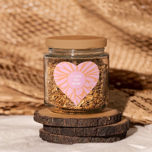 Ik hou van je moeder floral burst pastel oranje ro hart sticker