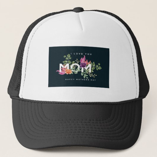 Ik hou van je moeder Floral Design Trucker Hat Pet (Voorkant)