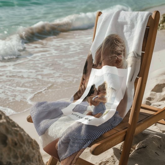 Ik hou van je moeder foto cadeau strandlaken