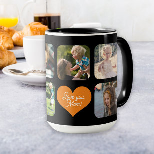 Ik hou van je moeder foto collage gepersonaliseerd koffiemok