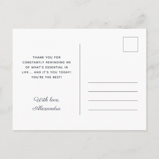 Ik hou van je moeder harttypografie moederdag foto briefkaart (Achterkant)