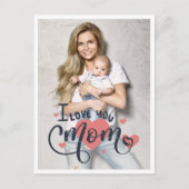 Ik hou van je moeder harttypografie moederdag foto briefkaart (Voorkant)