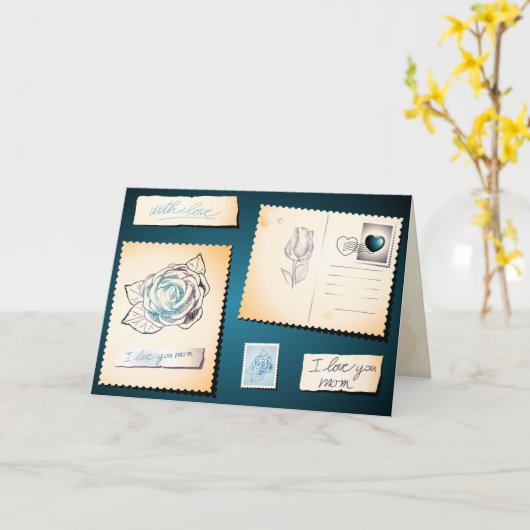 Ik hou van je moeder, kaart (Gele Bloem)