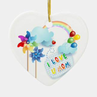 Ik hou van je moeder keramisch ornament