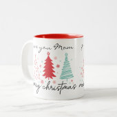 Ik hou van je moeder kerstboom sneeuwvlok Mok (Voorkant links)