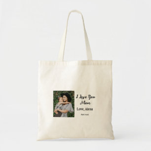 Ik hou van je moeder moederdag elegant voeg foto t tote bag