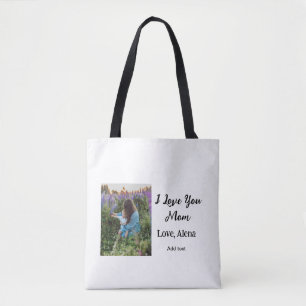 Ik hou van je moeder moederdag elegant voeg foto t tote bag
