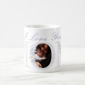 Ik hou van je moeder Paarse bloemige koffie Mok (Center)