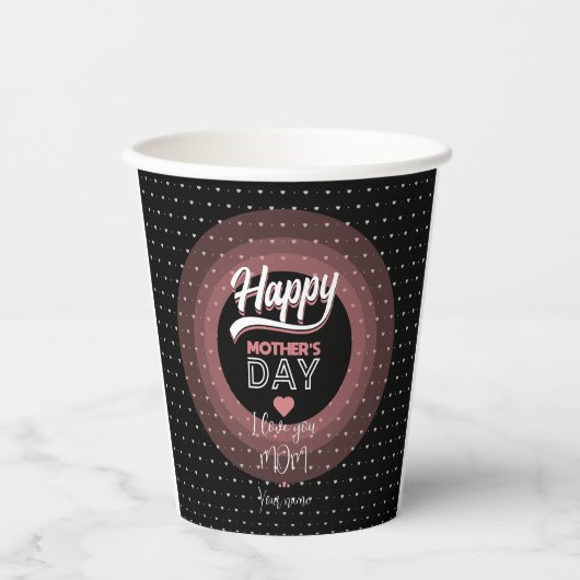 Ik hou van je moeder papieren bekers (Voorkant)