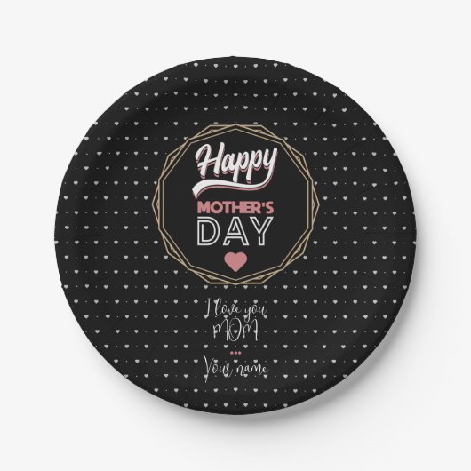 Ik hou van je moeder papieren bordje (Voorkant)