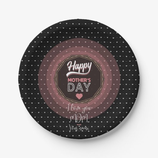 Ik hou van je moeder papieren bordje (Voorkant)