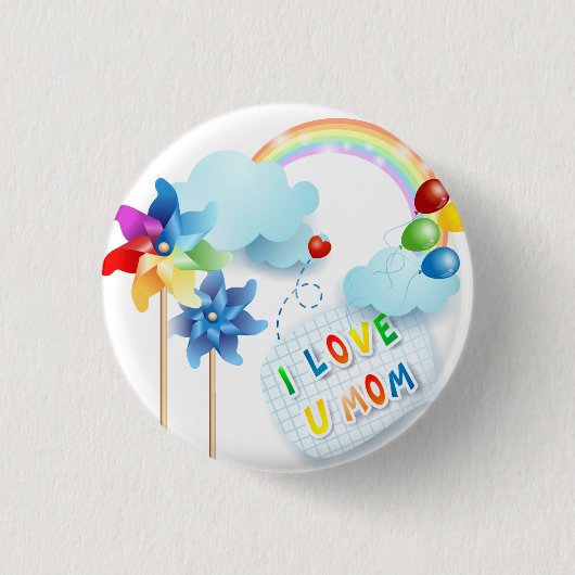 Ik hou van je moeder ronde button 3,2 cm (Voorkant)
