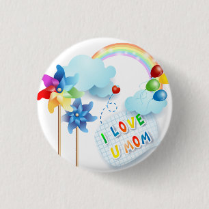 Ik hou van je moeder ronde button 3,2 cm