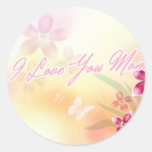 Ik hou van je moeder ronde sticker (Voorkant)