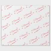 Ik hou van je moeder rood wit cadeaupapier (Vlak)