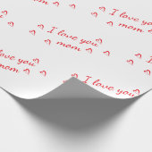 Ik hou van je moeder rood wit cadeaupapier (Hoek)