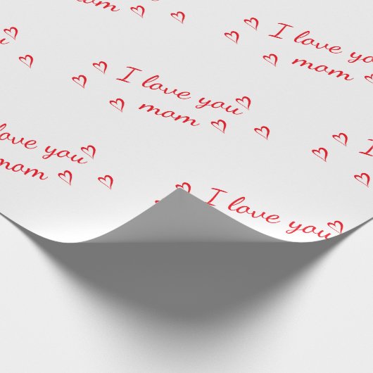 Ik hou van je moeder rood wit cadeaupapier (Hoek)