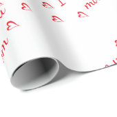 Ik hou van je moeder rood wit cadeaupapier (Rol Hoek)