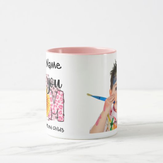 Ik hou van je moeder  roze foto mok (Midden)