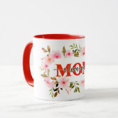"Ik hou van je MOEDER" Roze waterverfrozen Mok (Voorkant links)