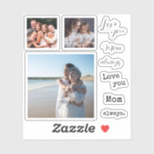 Ik hou van je moeder sentimentele foto sticker (Vel)