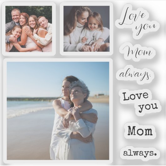 Ik hou van je moeder sentimentele foto sticker (Voorkant)