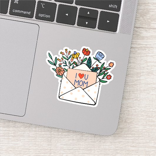 Ik hou van je moeder sticker (Detail)