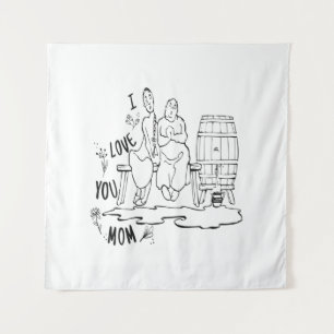 Ik hou van je moeder. T-Shirt Wandkleed