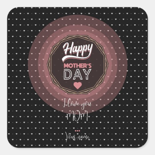 Ik hou van je moeder vierkante sticker (Voorkant)