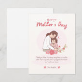 Ik hou van je moeder Wenskaart | Moederdagkaart Notitiekaartje (Voorkant / Achterkant)