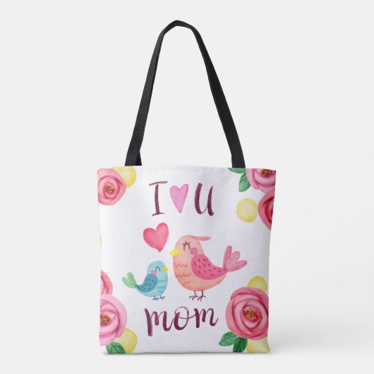 Ik hou van je Moederdag Canvas tas (Achterkant)