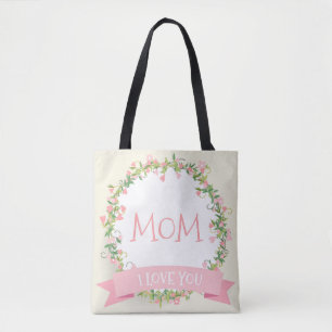 Ik hou van je Moederdag Canvas tas
