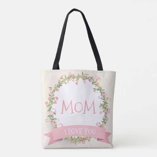 Ik hou van je Moederdag Canvas tas (Achterkant)