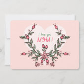 Ik hou van je Moederdag Holiday Kaart (Voorkant)