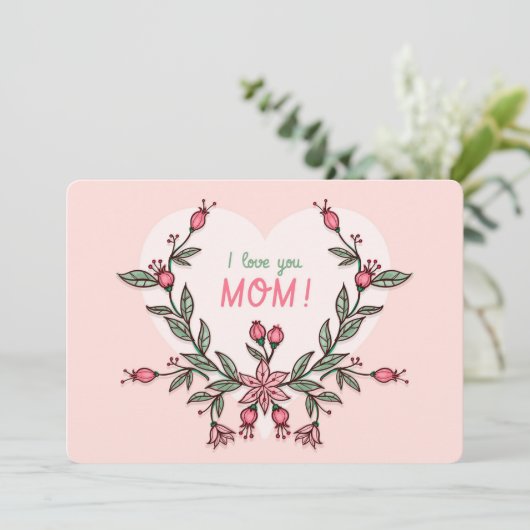 Ik hou van je Moederdag Holiday Kaart (Staand voorkant)