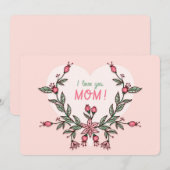 Ik hou van je Moederdag Holiday Kaart (Voorkant / Achterkant)