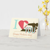 Ik hou van je Moederdag naaien ambachten creatieve Kaart (Gele Bloem)