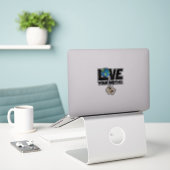 Ik hou van je moederdag sticker (Laptop op bureau)