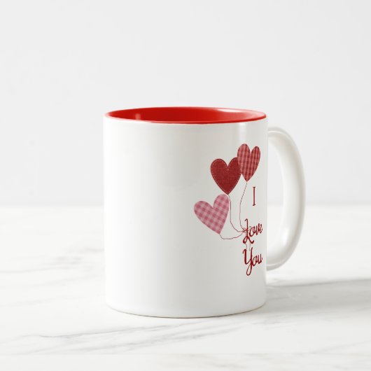 Ik hou van je Mok met hartballonnen (Voorkant rechts)
