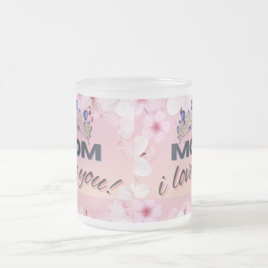 Ik hou van je Mom Cup 10oz Matglas Koffiemok (Center)