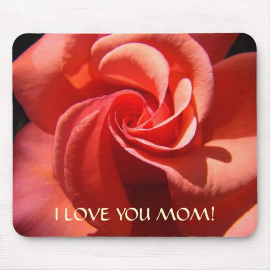 IK HOU VAN JE MOM! Gift Mousepad Mothers Roos Flow Muismat (Voorkant)