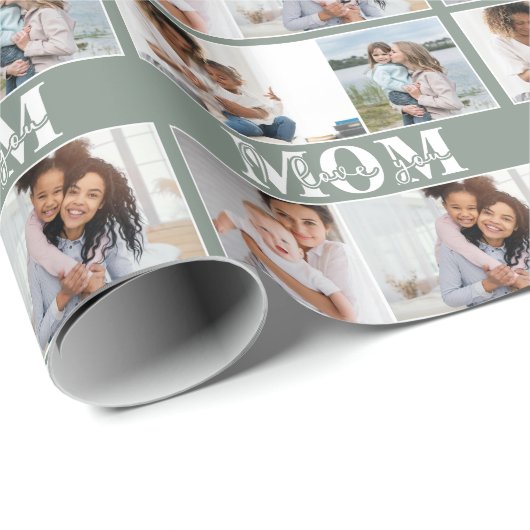 Ik hou van je MOM Moederdag Foto Cadeaupapier (Rol Hoek)