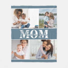 Ik hou van je MOM Moederdag Foto Fleece Deken