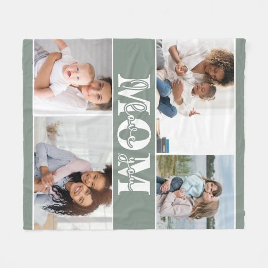 Ik hou van je MOM Moederdag Foto Fleece Deken (Voorkant (Horizontaal))