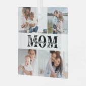 Ik hou van je MOM Moederdag Foto Glas Ornament (Voorkant links)