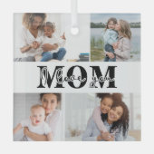 Ik hou van je MOM Moederdag Foto Glas Ornament (Voorkant)