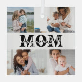 Ik hou van je MOM Moederdag Foto Glas Ornament (Achterkant)