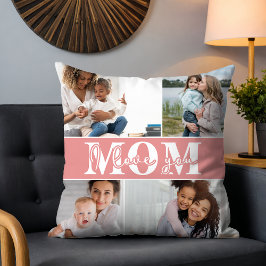 Ik hou van je MOM Moederdag Foto Kussen