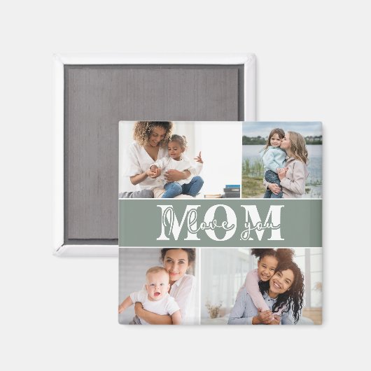 Ik hou van je MOM Moederdag Foto Magneet (Voorkant / Achterkant)