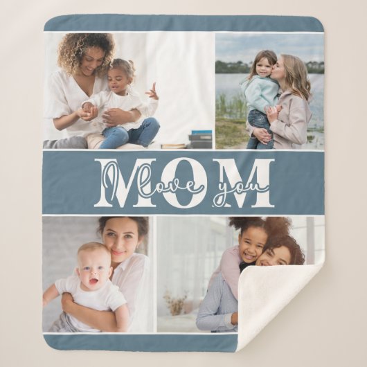 Ik hou van je MOM Moederdag Foto Sherpa Deken (Voorkant)